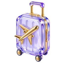 Glass suitcase representing travel apps
